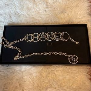 Authentic Chanel 2019 Charm Chain Belt gold with black